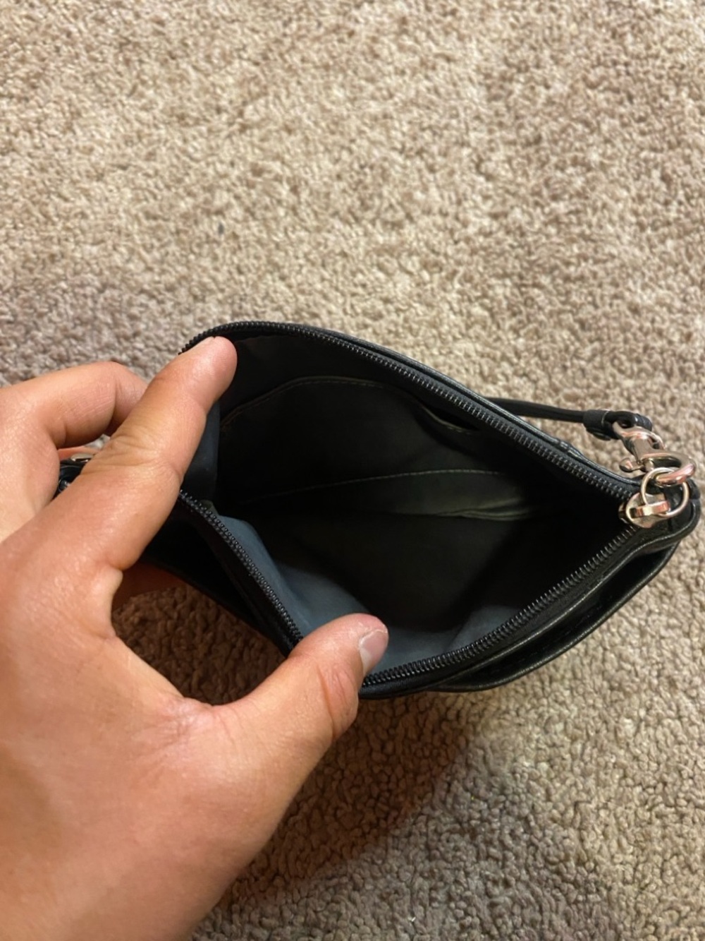 Coach Black Leather Wristlet with Detachable Strap - Picture 4 of 4